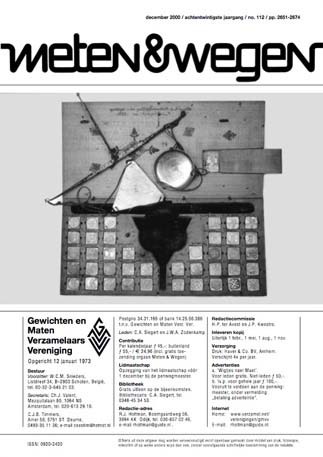 Meten & Wegen
              december 2000